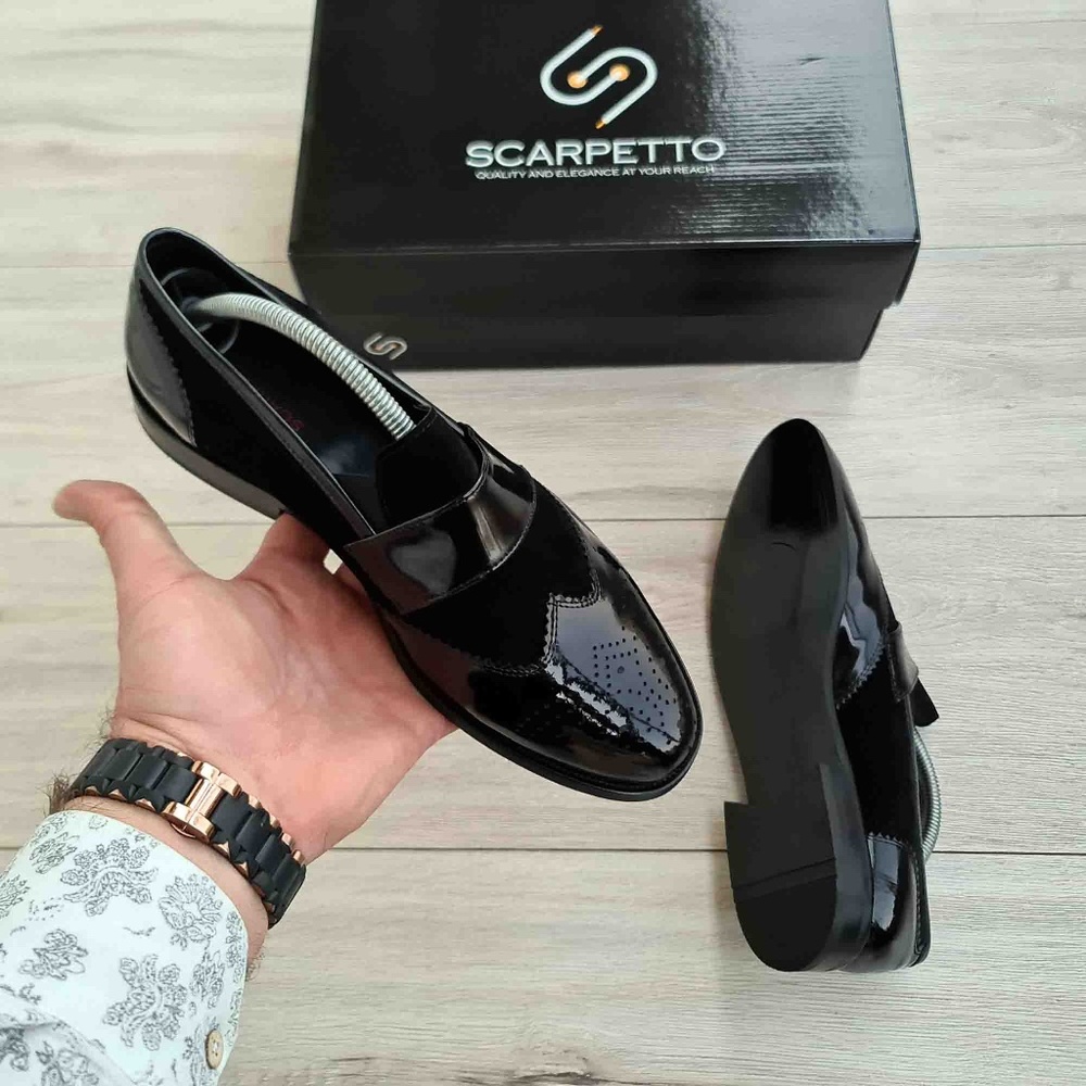 Black Men's Genuine Leather Loafer